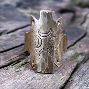 Laurel Hill Moon Totem Artisan Stamped Ring Witchy Vibes